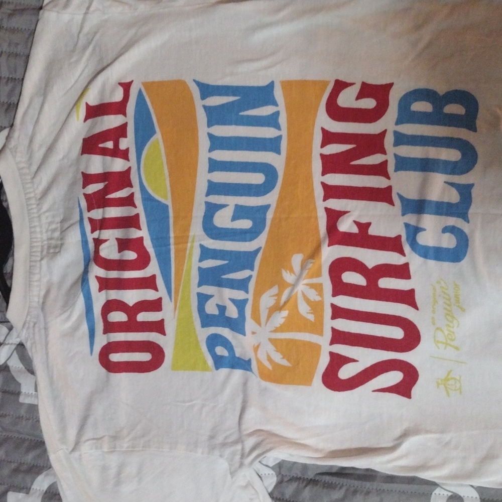 Penguin Surfing Club shirt. Read about section on sizing well
